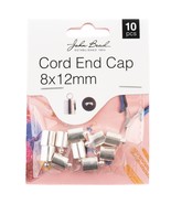 John Bead Cord End Cap 8x12mm 10/Pkg-Silver 1401178 - $15.31