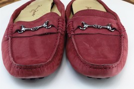 Massimo Matteo Sz 6.5 M Burgundy Driving Slipper Leather Women Slippers - £15.75 GBP