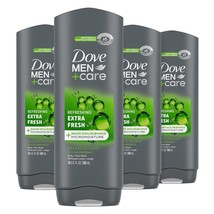 Dove Men+Care Body Wash Extra Fresh 4 Count for Men&#39;s Skin Care Body Was... - £47.78 GBP