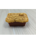 Fisher Price Little People Christmas nativity hay bale cat face lid and bottom - $6.85