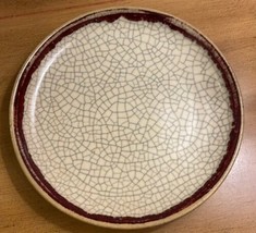 Pier 1 Crackle Collection Plate Bread Butter Rust Beige Distress 7 1/4&quot; - £11.55 GBP