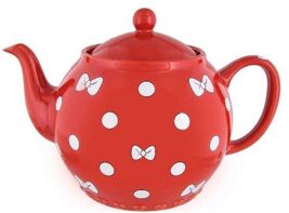 NEW DISNEY PARKS EXCLUSIVE MINNIE MOUSE RED TEAPOT BOWS &amp; DOTS POLKA  DOT - $919.17 MXN