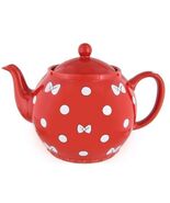 NEW DISNEY PARKS EXCLUSIVE MINNIE MOUSE RED TEAPOT BOWS &amp; DOTS POLKA  DOT - $918.61 MXN