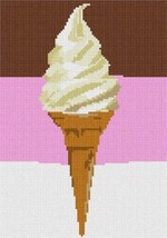 Pepita Needlepoint Canvas: Vanilla Ice Cream Cone, 7&quot; x 10&quot; - £41.00 GBP+