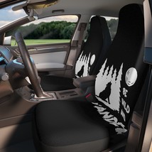 Be Wild and Wander - Wolf Print Car Seat Covers - Thick Polyester - Blac... - $61.80