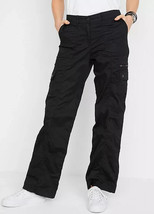 BON PRIX Wide Leg Cargo Pants in Black UK 20 PLUS Size (fm36-5) - £41.62 GBP