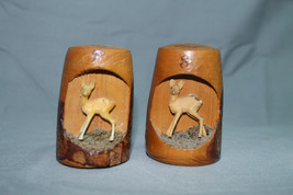 Vintage Wooden Collection of Deer Themed Salt and Pepper Shakers - £15.78 GBP