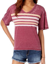 Ultra Flirt Juniors Striped Football T-Shirt Medium Maroon - £18.66 GBP