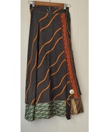 Upcycled Indian Sari Wrap Skirt S498 - £14.31 GBP