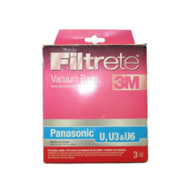3M Filtrete Panasonic U U3 U6 Micro Allergen Home Vaccum Bags 3-Pack 68701B - $3.56