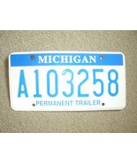 Michigan Permanent Trailer License Plate # A103258 - $140.53 MXN