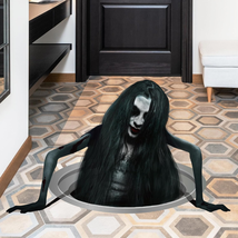 3D Halloween Wall Decal Scary Realistic Long-Haired Woman Halloween Floo... - $15.33