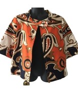 J Crew Orange Paisley 3/4 Sleeve Swing Coat Career Blazer Jacket Size 2 XS - £118.51 GBP