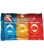 LIQUORED UP PECKER GUMMY RING PACK OF 3 PENIS CANDY COCK RINGS - $11.75