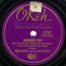 OKeh 78 #5747 - &quot;Drummer Boy&quot; - Gene Krupa Orchestra - &quot;Looking For Yesterday&quot; - £7.03 GBP