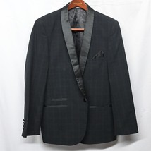 Paisley &amp; Gray Large Black Check Slim Fit 1 Btn Blazer Jacket Tuxedo Spo... - £23.91 GBP