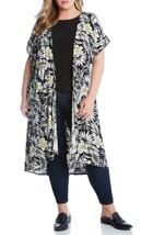 Karen Kane Womens Plus Floral Tie-Waist Duster Top, Size OX - £37.97 GBP
