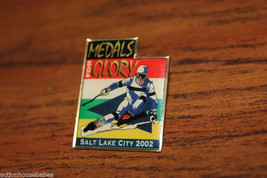 SKI PIN BADGE SKIING MEDALS FOR GLORY SALT LAKE CITY 2002 - £7.85 GBP