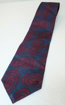 Daniel Craig d.c. red blue Geometric swirls Men&#39;s silk Necktie crafts - £15.85 GBP