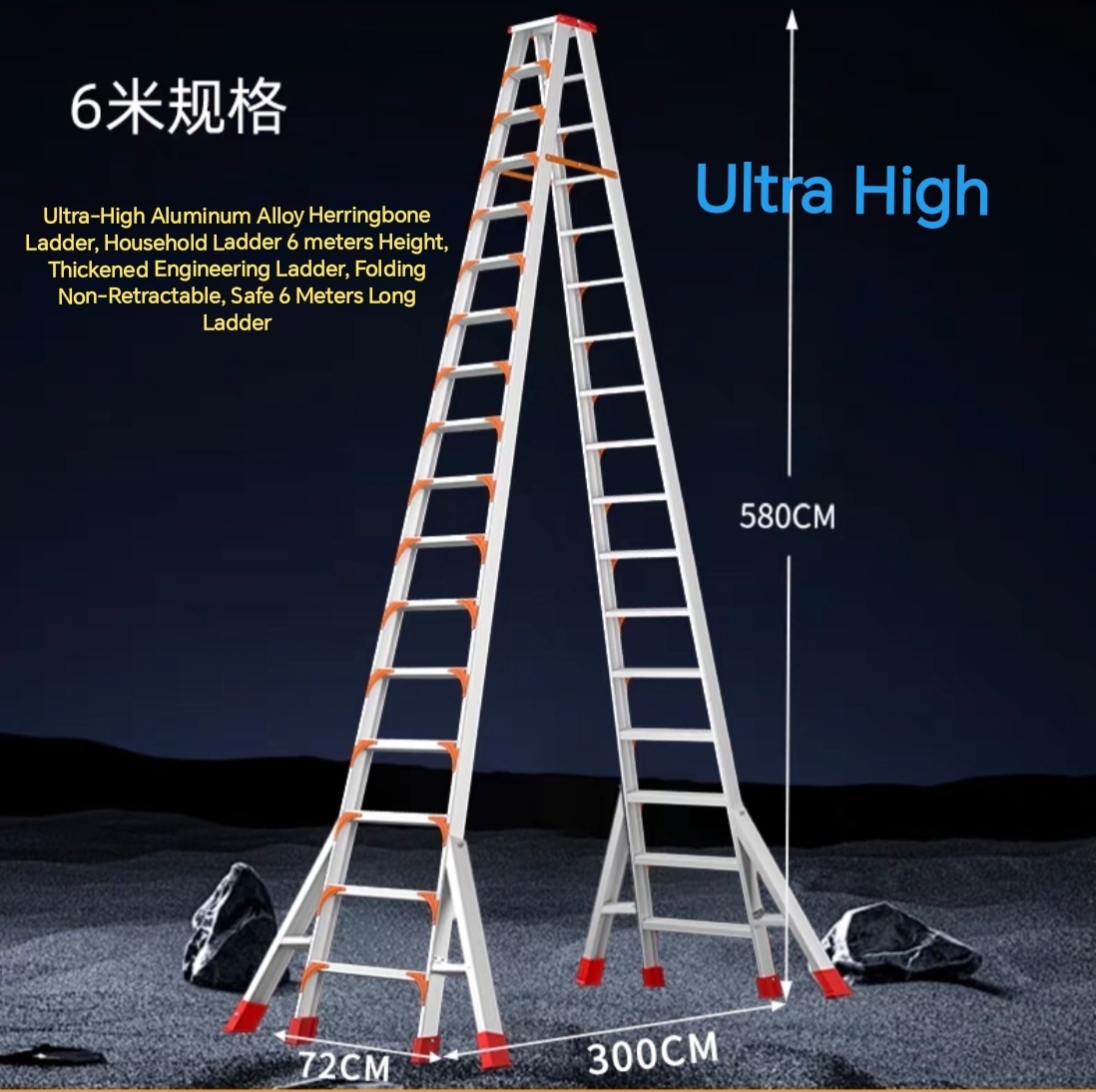 Ultra-High Aluminum Alloy Herringbone Ladder, Household Ladder 6 meters ... - $2,180.00