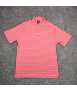 Footjoy Polo Shirt Men Medium Pink Striped Golf Athletic Cooling Comfort... - £15.71 GBP