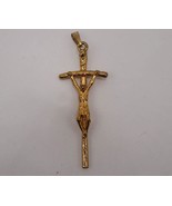 Religioso Jesús Cruz Crucifijo Dorado Colgante - £27.18 GBP