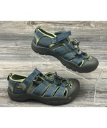 KEEN Youth Blue/Green Canvas Waterproof Newport Sandals Shoes Size 3 - $20.79