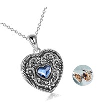 Heart/Sun and Moon/Lotus Locket Necklace That Holds Pictures - £104.56 GBP