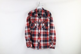 Buckle BKE Mens Medium Standard Fit Thick Stitch MMA Fighting Button Shirt Plaid - £30.97 GBP