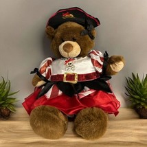 Build A Bear Teddy With Pirate Outfit Red Black Female Skirt Clothes Plush BAB - £23.73 GBP