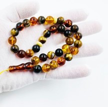 Islamic Prayer Worry Beads Genuine Baltic Amber Tasbih Muslim Rosary pressed - £125.60 GBP