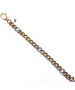 Stylish Unisex 14k Bicolor Gold Bracelet with Cubic Zirconia | Italian Curb - $1,593.00