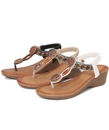 Rivet Decor Toe Post Wedge Sandals - $82.22 CAD