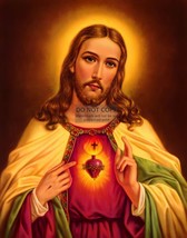 JESUS CHRIST OF NAZARETH SACRED HEART CHRISTIAN 11X14 PHOTO - £12.57 GBP