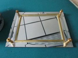 DODI Mirror Vanity Tray with Brass Acrylic Decor Vanity Pick 1 (Number: ... - $104.85