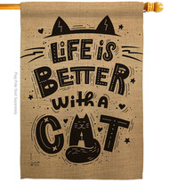 Better With A Cat House Flag 28 X40 Double-Sided Banner - $36.97