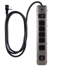 Ge 5-Outlet Surge Protector Power Strip, 2 Usb Ports, 4 Ft Long Extension Cord,  - £45.98 GBP