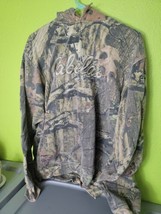Cabela&#39;s Mens Hoodie Outdoors Hunting Camo Camouflage Pullover Large Embroidered - £46.45 GBP
