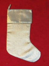 Silver Tone Lined Polyester Metallic Large 17&quot; Christmas Stocking With C... - $9.99