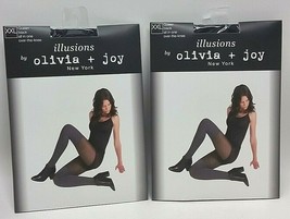 2 Olivia + Joy New York Women&#39;s Pantyhose All in One/over the knee Black... - $27.71