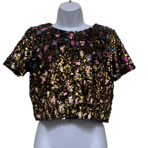 Cosmopolitan Dress the Population Womens Small Sequin Crop Top Party Cruise Y2K - £22.13 GBP