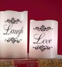 Live, Laugh Color-Changing Candle Set Vanilla Scented Requires AAA Battery - £11.34 GBP