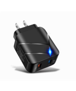 USB Dual Port 28W Wall Charger, QC3.0 Fast Charge, LED indicator, Travel... - $13.67 CAD