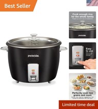 Versatile Black Rice Cooker &amp; Food Steamer – 30 Cups Capacity, Easy to C... - $94.49