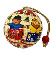 Vtg. Foreside Co. Hand Painted Lacquer Paper Mache Christmas Ornament Children  - £11.93 GBP