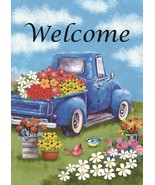 Large Garden Flag- Blue Truck with Flowers - $30.07 CAD