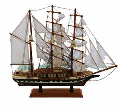 Heritage Mint HANDCRAFTED WOODEN Belem Model Ship W/ Stand  20H x 17.5 - $75.11