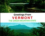 Dual View Banner Greetings From Vermont Green Mountain State Chrome Post... - £3.07 GBP