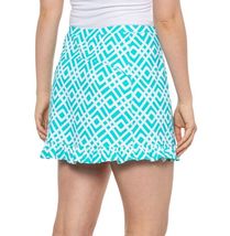 NWT Gottex G LIFESTYLE TRELLIS TURQUOISE RUFFLE HEM GOLF TENNIS SKORT S M L XL image 2