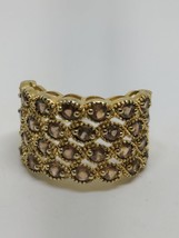 Sterling Silver 925 Gold Tone Thailand Cocktail Ring Size 7.5 - £27.37 GBP